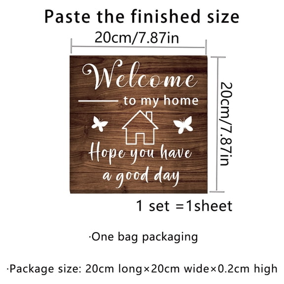 Momihoom Rustic "Welcome to My Home" Wall Decal with Handwritten Script and Butterfly Accents