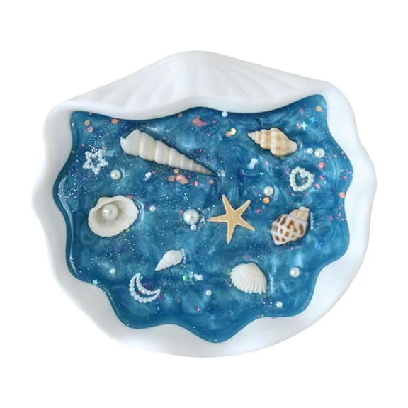 Momihoom Sea Treasure Decorative Scented Candle, Shell and Starfish Ornament with Glitter Effect