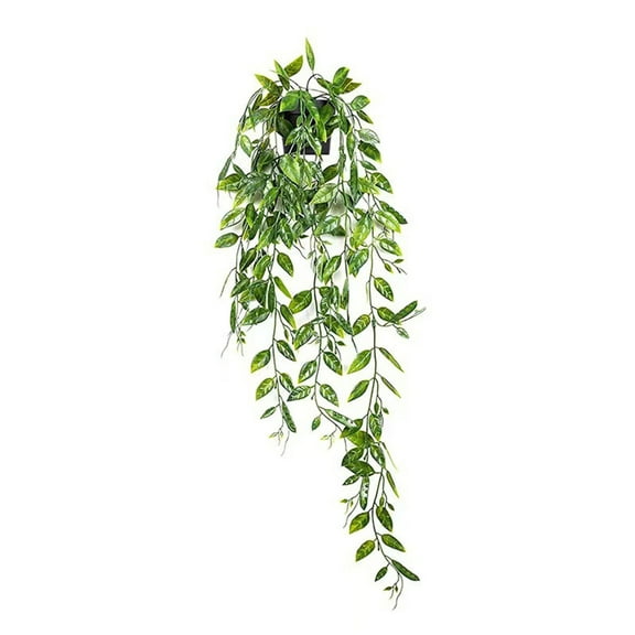 Momihoom Simulation Pea Leaves Hanging Planter, Fake Green Plant for Modern Home and Office Decor
