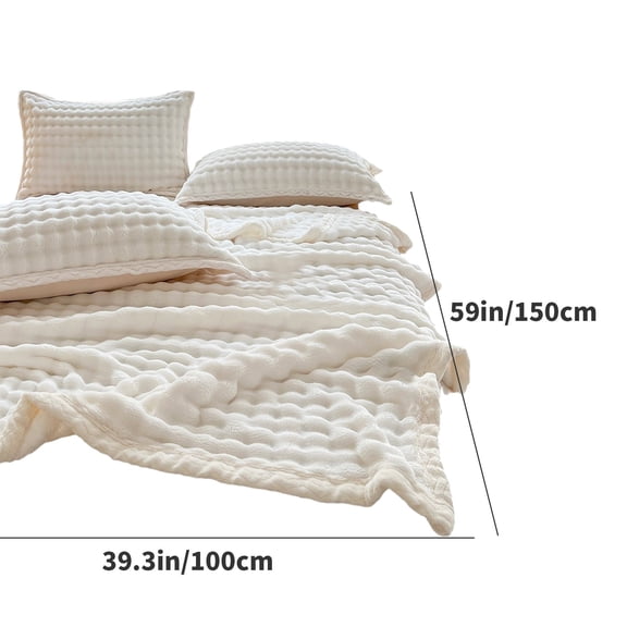 Momihoom Soft Bubble Textured Throw Blanket with Coordinating Pillow Covers, Plush Bedding Set for Bedroom and Living Room