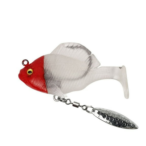 Momihoom Soft Plastic Fishing Lure with Spinner Blade, Realistic Swim Bait for Freshwater and Saltwater Fishing