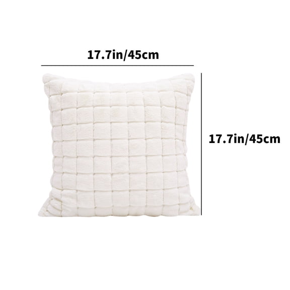 Momihoom Soft Plush Grid Throw Pillow, Cozy Fuzzy Decorative Cushion for Sofa, Bed, and Home Decor