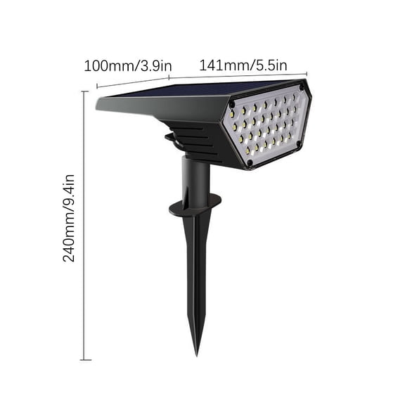 Momihoom Solar Outdoor Spotlight with Adjustable Panel, IP67 Waterproof Ground Light for Garden and Walkway