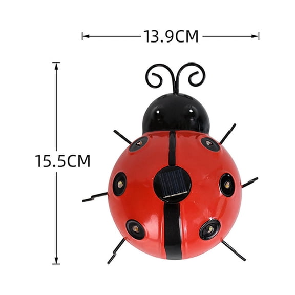 Momihoom Solar-Powered Cute Ladybug Wall Lamp, Photoluminescent Outdoor and Indoor Decor