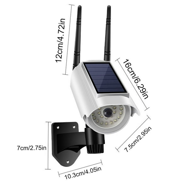 Momihoom Solar-Powered Dummy Security Camera, Realistic Fake Surveillance Camera with LED Warning Lights for Home and Outdoor Protection