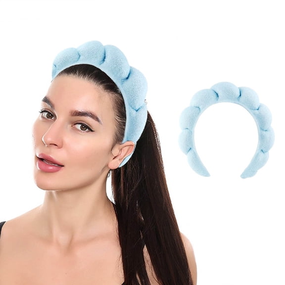 Momihoom Spa Headband for Women, Sponge and Terry Towel Cloth Fabric Head Band for Face Washing, Makeup Removal, Shower, Skincare