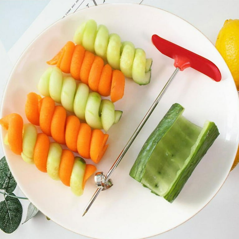 Momihoom Stainless Steel Fruit Spiral Knife Spiral Knife Vegetable Coiler  Scroller Stainless Steel Magic Scroller Creative Model Cucumber knife Fruit  and Vegetable Spiral Twist Home and Kitchen - Walmart.com