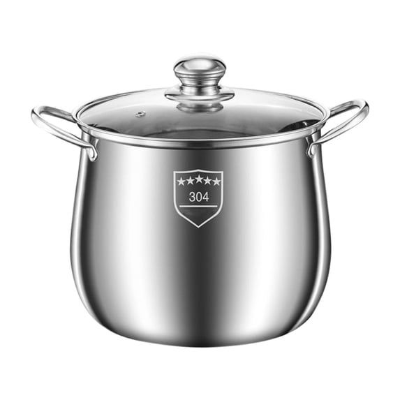 Momihoom Stainless Steel Multi-Purpose Stockpot with Glass Lid, Induction Compatible for Stovetop, Oven, and Dishwasher