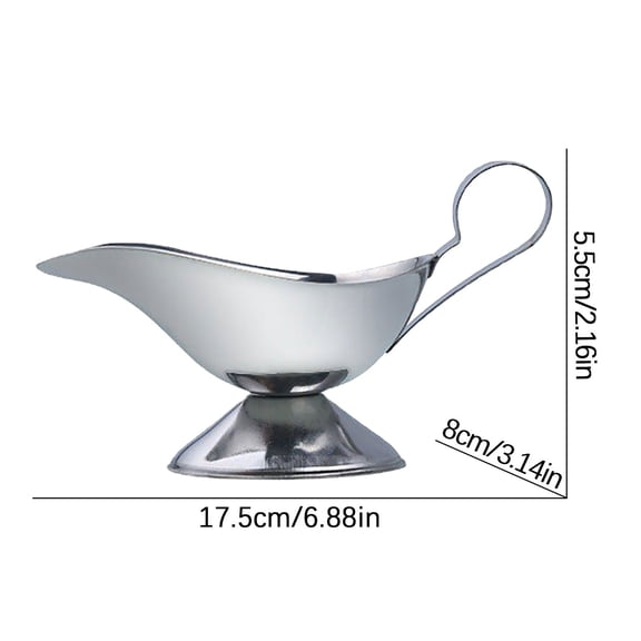 Momihoom Stainless Steel Sauce Boat with Classic Lip, Large Capacity Server for Kitchen and Dining