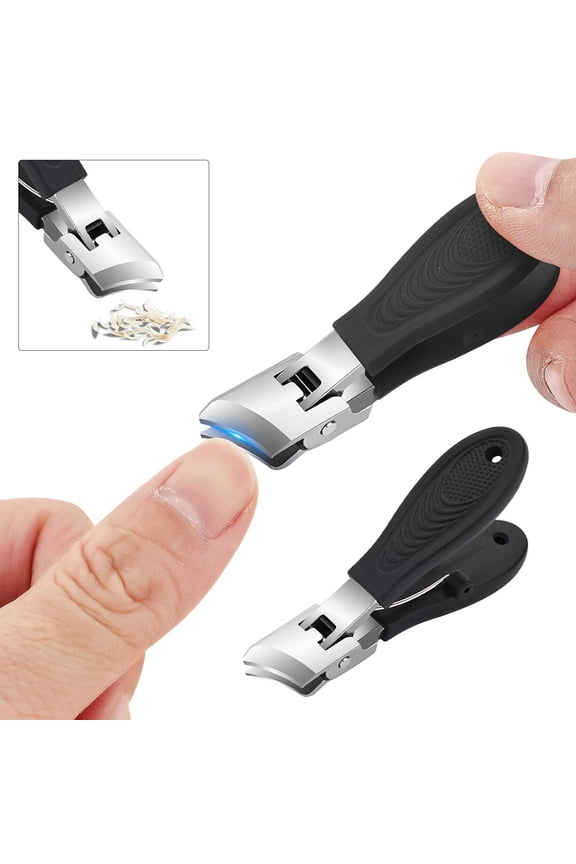 Momihoom Stainless Steel Toenail Clippers for Thick Toenails - Comfortable Rebound Thick Spring Toe Nails Clipper for Thick Nails for Seniors, Precision Fingernail Clippers(4 Pack)