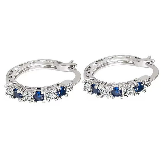 Momihoom Sterling Silver Hoop Earrings for Women, Colorful Cubic Zirconia, Hypoallergenic, Elegant Gift for Her, Mother's Day, Birthday, Valentine's Day