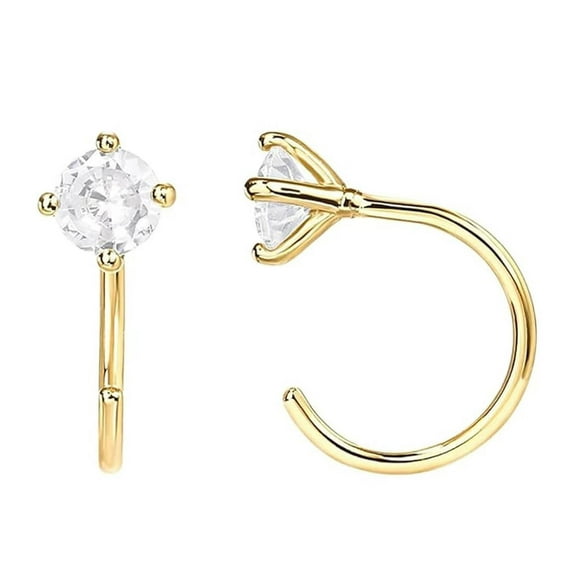 Momihoom Sterling Silver Huggie Half Hoop Earrings | Hypoallergenic Minimalist Tiny Cartilage Earring