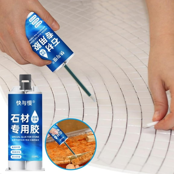 Momihoom Stone Glue, Clear Waterproof Marble Glue, Stone to Stones Glue for Bonding Stone and Other Materials, Super Instant Glue for Stone, Marble, artificial stone