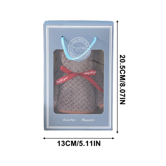 Momihoom Teddy Bear Shaped Soft Textile Gift, Plush Towel/Blanket with Decorative Gift Box for Baby Showers and Special Occasions