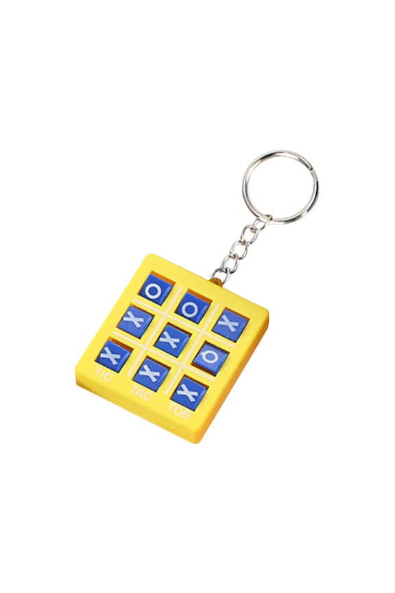 Momihoom Tic-Tac-Toe Portable Travel Game Keychain, Mini 3-in-1 Puzzle Keyring for Kids and Adults