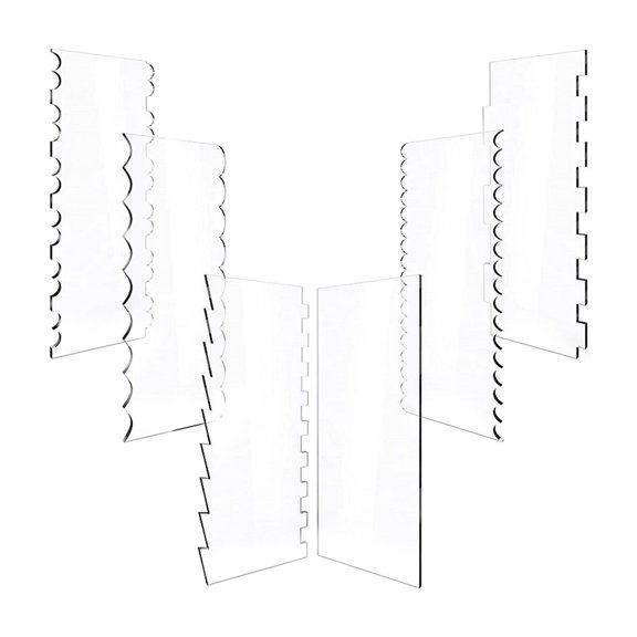 Momihoom Transparent Cake Icing Spatula, Set of 3 Decorative Combs for Professional and Home Baking