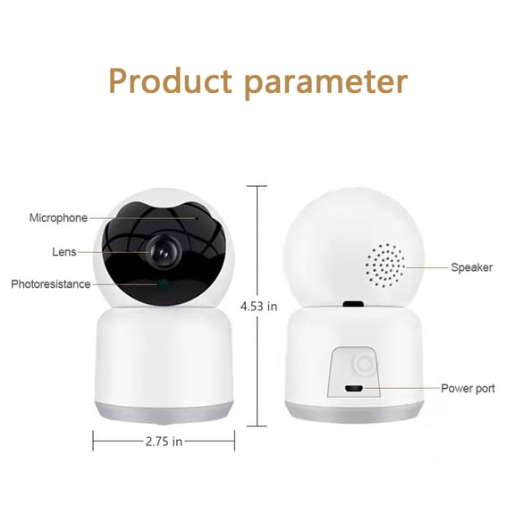 Momihoom Tuya Smart WiFi Security Camera with 1080P HD, 360° Auto-Tracking, and Two-Way Audio