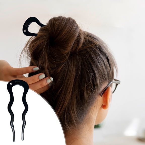 Momihoom U Shaped Tortoise Acetate French Hair, Hair Forks Tortoise Shell U Shape Hairpins , Large French Hair Pins 2 Prong Bun Hair Sticks for Fine Thick Long Hair