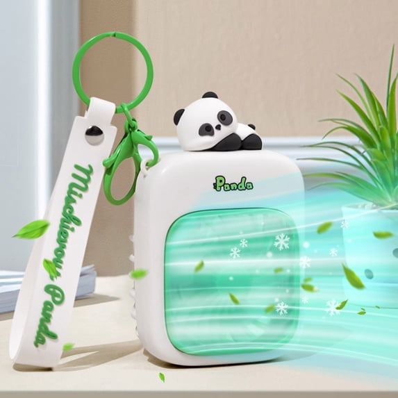 Momihoom USB Desk Fan Bladeless Personal Fan 35° Adjustable up and down Small Table Fan with Cute Panda Pattern Design for Home Bedroom Nightstand Office Work Desktop Dorm
