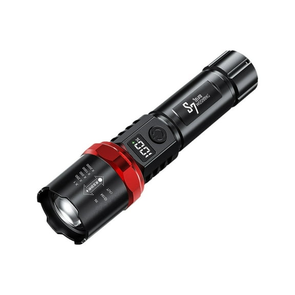 Momihoom Ultra-Bright Tactical Flashlight, Rechargeable with LCD Display, Durable & Weather-Resistant, Compact Beam for Outdoor/Indoor Use