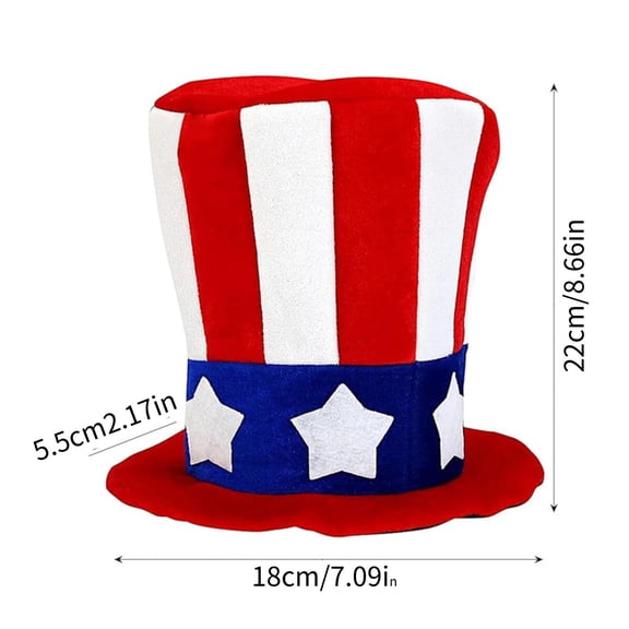 Momihoom Uncle Sam Style Top Hat for 4th of July Party and Costume