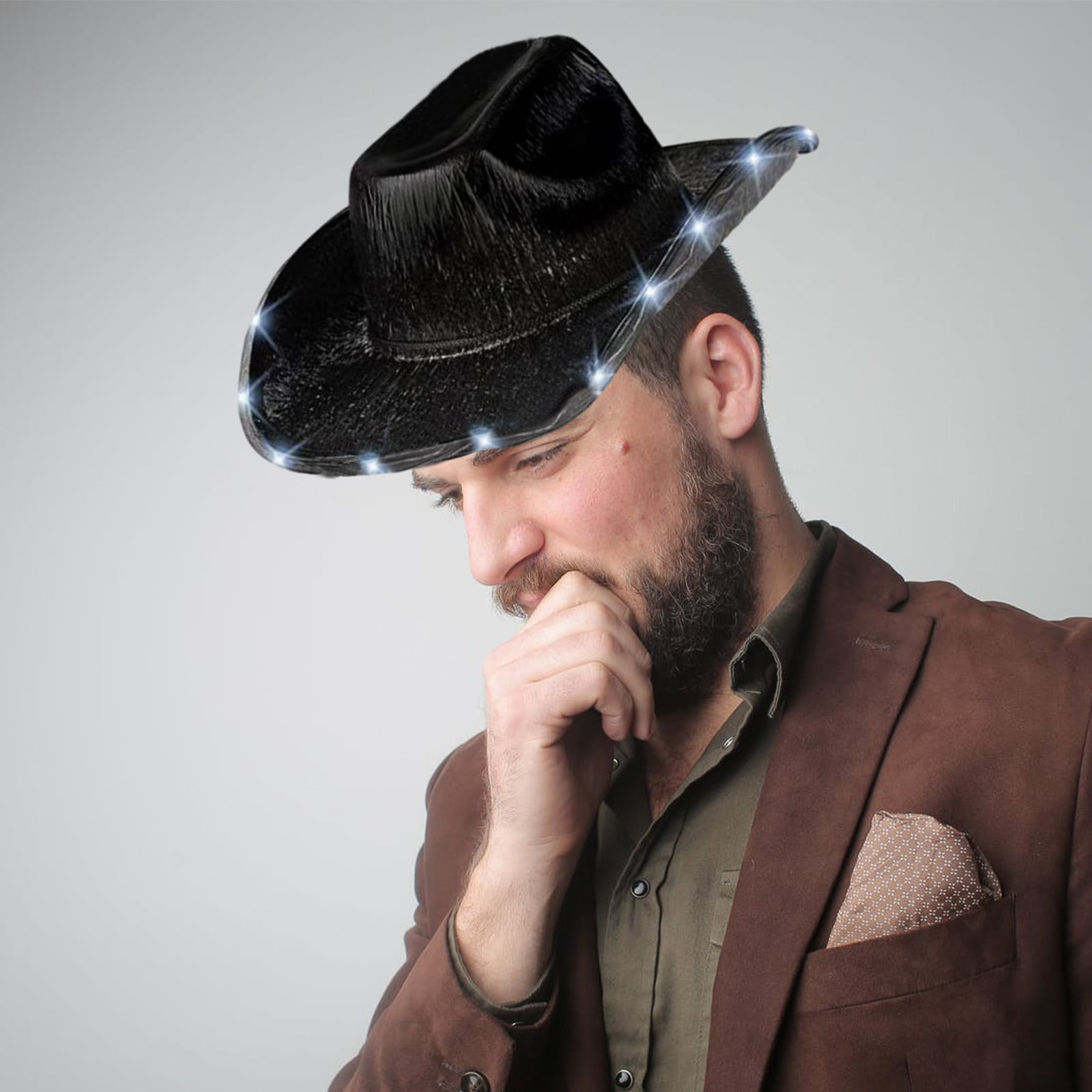 Momihoom Unisex Cowboy Hat Light Up Flashing LED Brim Fun  display picture 2