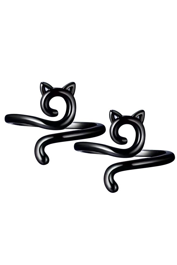 Momihoom Whimsical Cat Spiral Ring, Adjustable Statement Jewelry for Cat Lovers and Everyday Wear