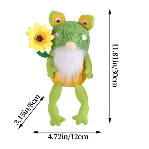 Momihoom Whimsical Frog-Themed Plush Gnome Doll with Heart Accent, Decorative Stuffed Toy for Home & Festive Decor
