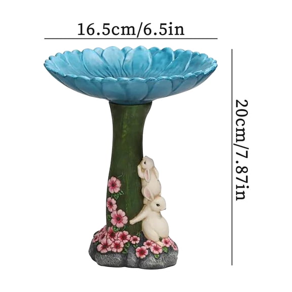 Momihoom Whimsical Rabbit Stack Polyresin Bird Bath Feeder, Weather Resistant Garden and Home Decor