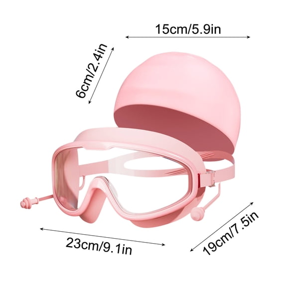 Momihoom Wide-View Anti-Fog Swimming Goggles with Integrated Ear Plugs and Protective Storage Case, Comfortable Leak-Proof Swim Mask for Pool and Open Water