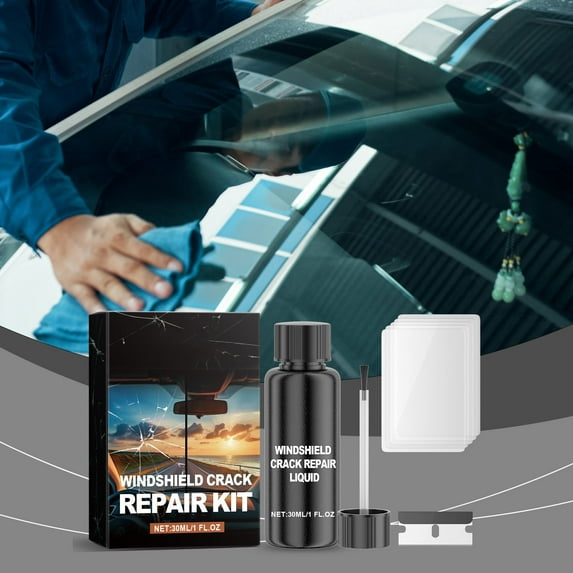 Momihoom Windshield Crack Repair Kit, Windshield Repair Kit for Chips and Cracks, Car Windshield Chip Repair Kit, Long-Lasting Car Crack Gone Glass Repair Liquid