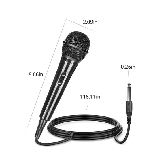 Momihoom Wired Karaoke Microphone with Noise-Cancelling Technology, 3-Meter Cable, 6.5mm Plug, for Live Streaming and Home Audio