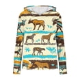 thumbnail image 1 of Momihoom Women's Safari Animal Print Hoodie, Lightweight Long Sleeve Casual Hooded Sweatshirt for Everyday Wear, 1 of 5