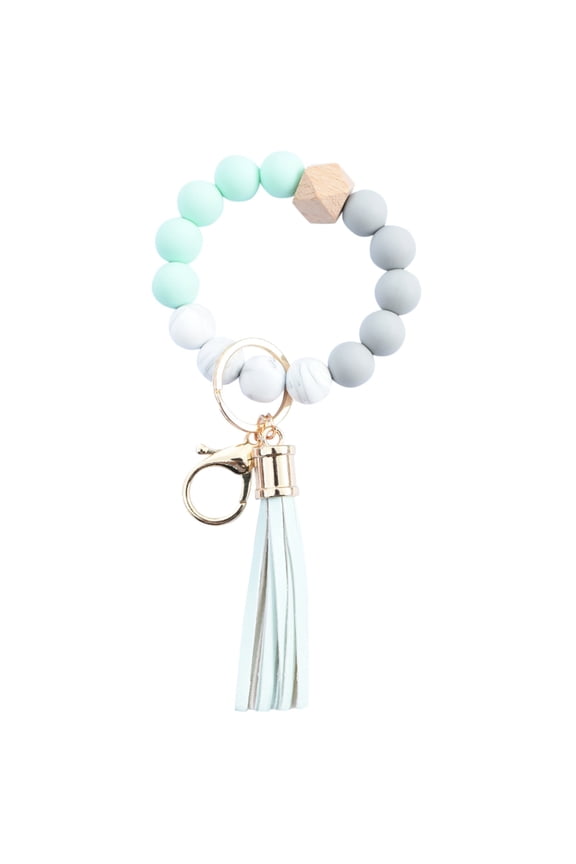 Creative Keychain Bracelet Wristlet Key Ring Beaded Bangle Key Chains For Women