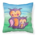 thumbnail image 1 of Momma & Baby Owl Watercolor Fabric Decorative Pillow, 1 of 1