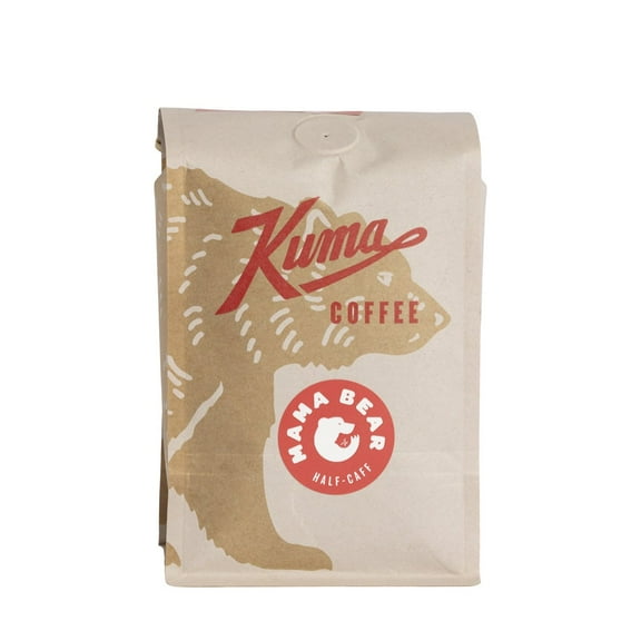 Momma Bear 5050 Decaf-Regular Blend - Roasted by Kuma Coffee - Whole Bean Coffee - 12 Ounce Bag