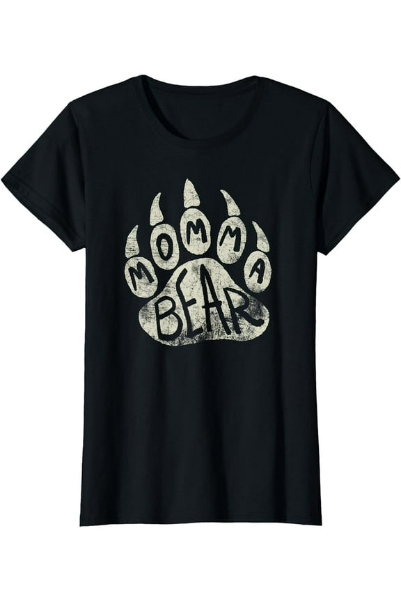 Momma Bear T Shirt - Mama Bear Paw Print - Mother's Day Mom