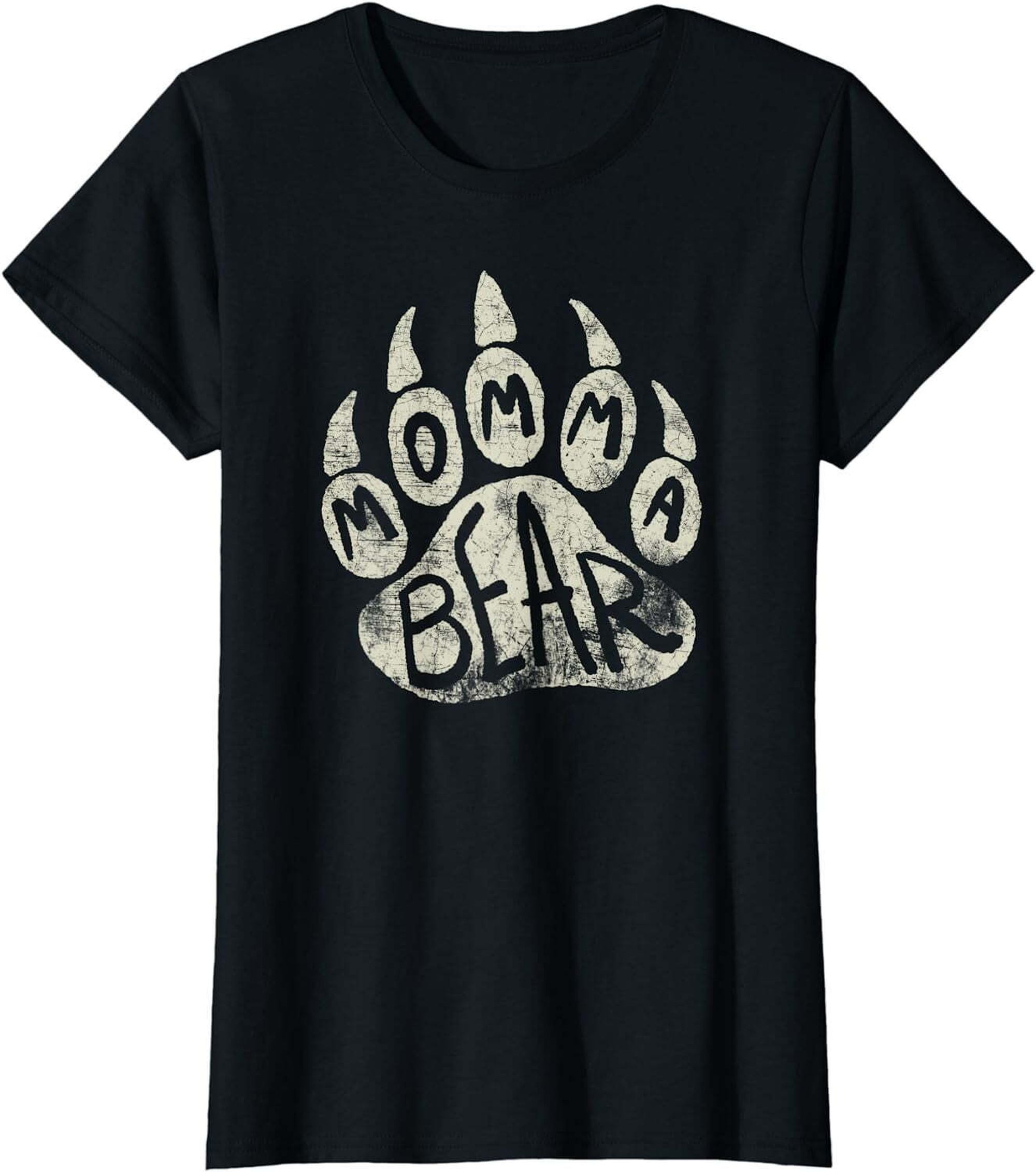 Momma Bear T Shirt - Mama Bear Paw Print - Mother's Day Mom - Walmart.com