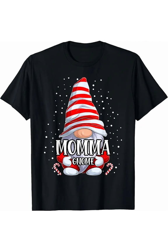 Momma Gnome Christmas Pajamas Matching Family Group Unisex T-Shirt up to Size 5XL
