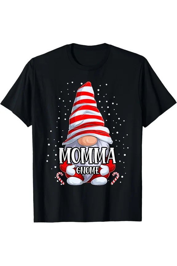 Momma Gnome Christmas Pajamas Matching Family Unisex T-Shirt up to size 5XL