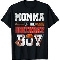 Momma Of The Birthday Boy Baseball Bday Family T-Shirt