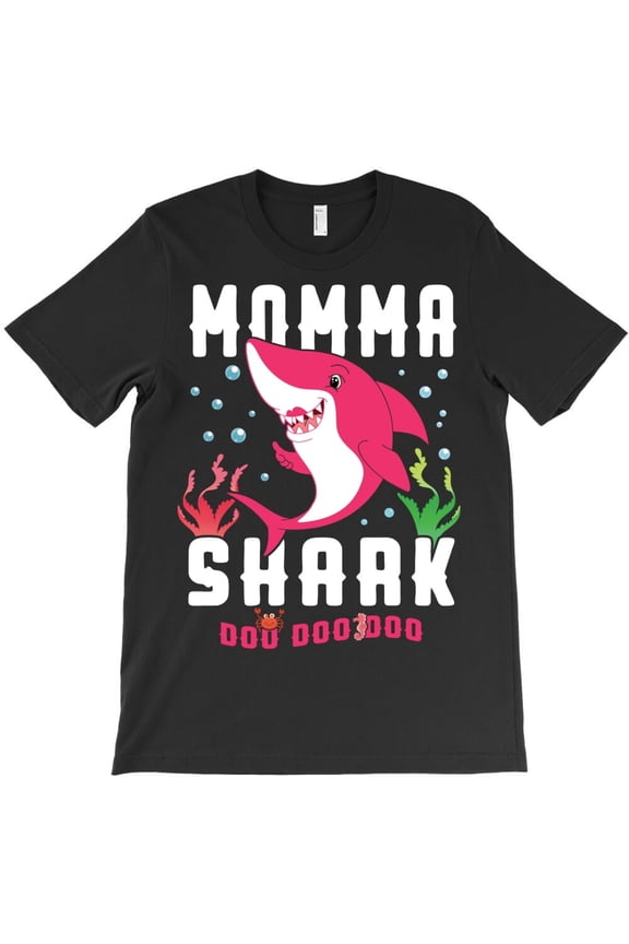 Momma Shark Funny Family Matching Holiday Graphic H26426 Unisex T-Shirt, Up to 5XL Available