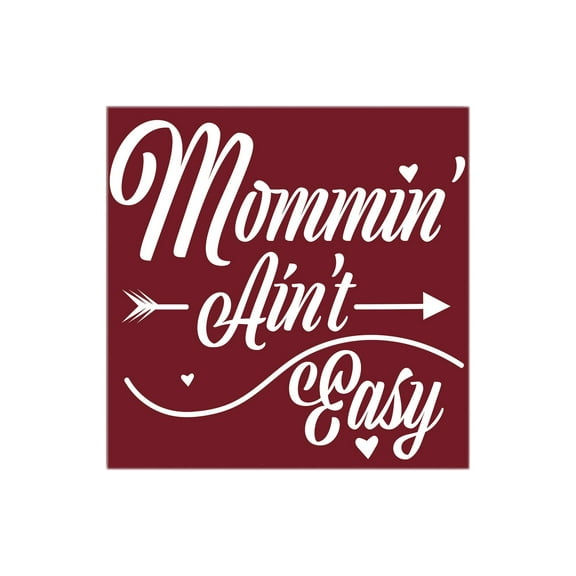 Mommin' Ain't Easy Red Hearts Arrow 12 x 12 Wood Wall Sign Plaque