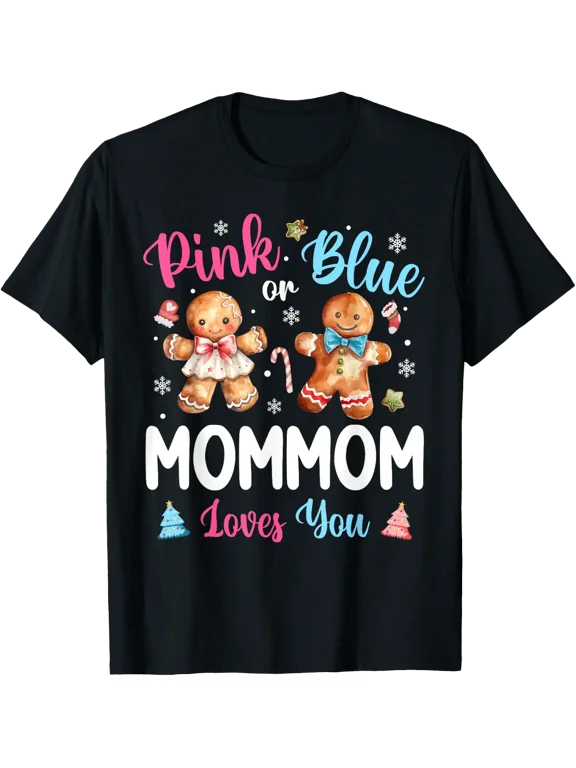 Mommom Loves You Gender Reveal Christmas T-Shirt