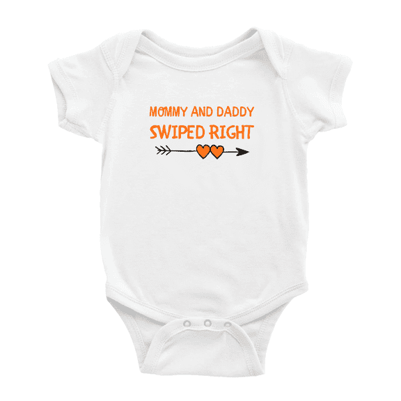 Mommy And Daddy Swiped Right Cute Baby Clothing Bodysuits Unisex