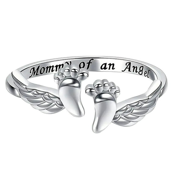 Mommy Angel Baby Footprints Ring Mommy Of An Angel Accessories For Daily For Present