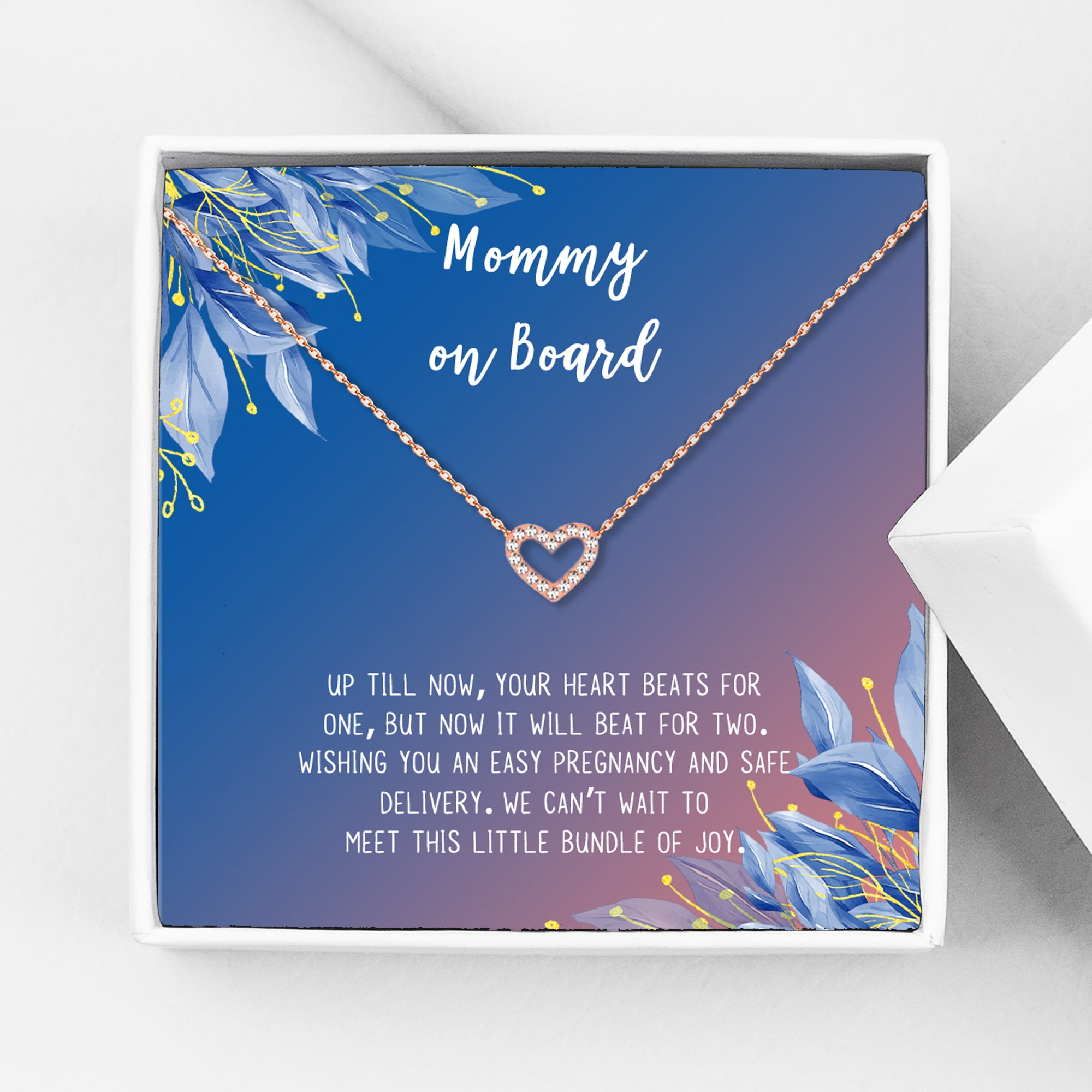 Mommy to Be Christmas Jewelry Gift Set for Mom, Rose Gold Heart Jewelry for Sister, Pendant Necklace Gift for Women, Gift for Her, Necklace Jewelry Gift Set for Mom, Christmas Gift for Her
