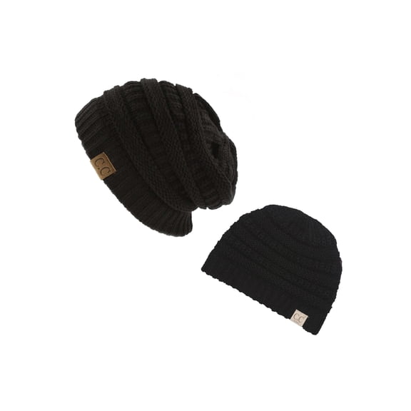 Mommy/Daughter Soft Beanie Combo - Black