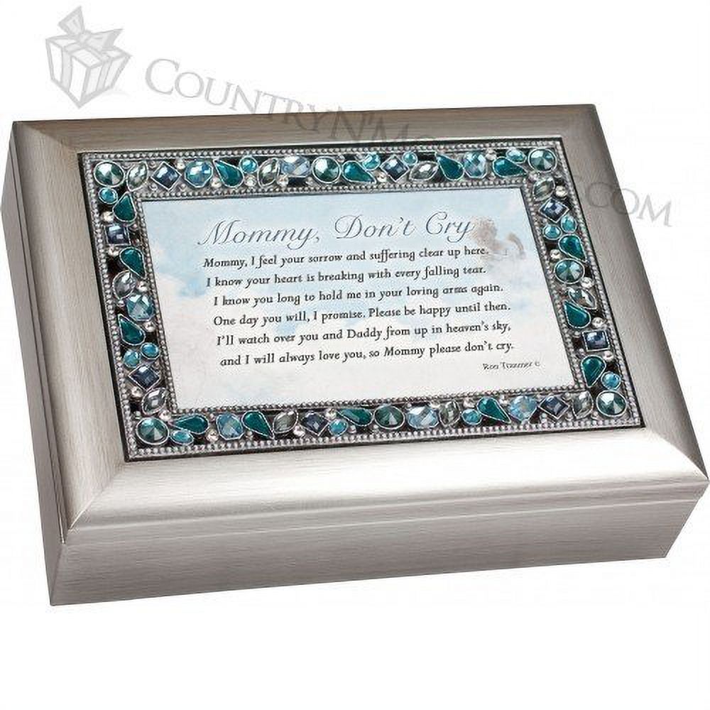 Mommy Don't Cry Bereavement Jeweled Musical Music Jewelry Box Plays Amazing Grace