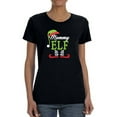 thumbnail image 1 of Mommy Elf Christmas Design Women Black T-Shirt, Female Small, 1 of 4